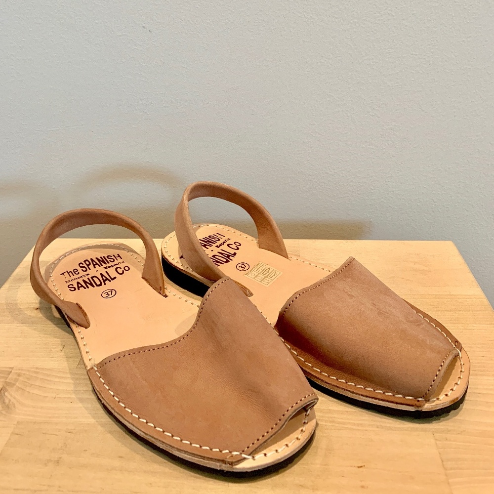 The Spanish Sandal Co. Tan Nubuck Sandals Size 37